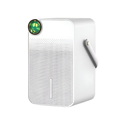 Portable dehumidifier white colour front view with handle
