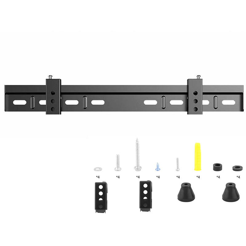 Universal TV bracket stand front view in black steel