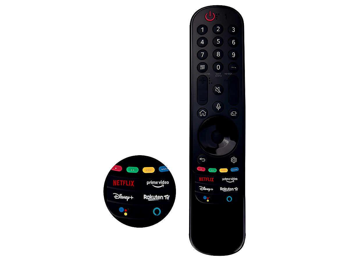 Side angle of LG TV replacement remote showing button layout