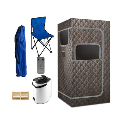 Steam sauna personal home spa tent in light grey fabric
