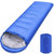 Waterproof sleeping bag camping blue colour full length view