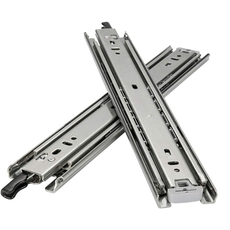 12 inch drawer slides runner showing silver stainless steel finish