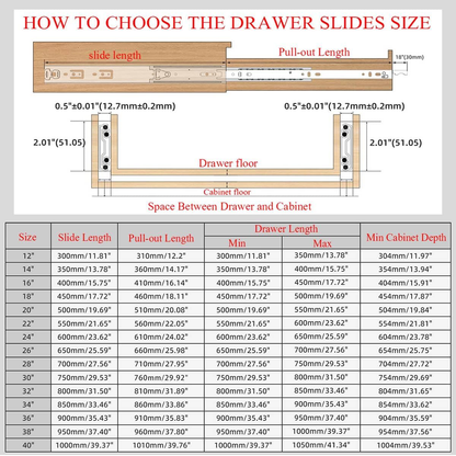 12" Drawer Slides Runner
