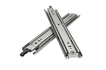 Close-up of locking mechanism on 550mm drawer slides runner