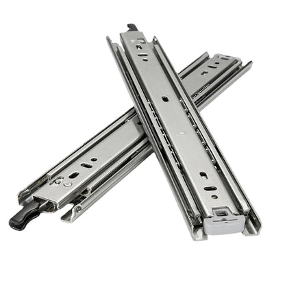 550mm drawer slides runner side view showing silver stainless steel