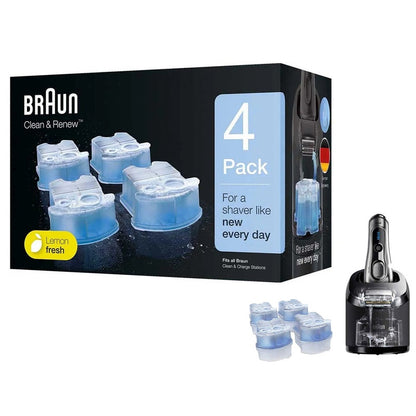 Braun Clean and Charge refills CCR4 pack of four blue cartridges