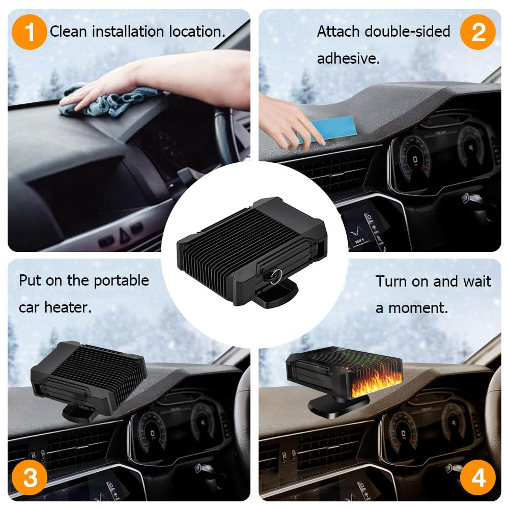 Car Heater For Windscreen 2 in 1 Portable 12V