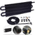 Universal 4 rows oil cooler radiator showing black anodised aluminium finish