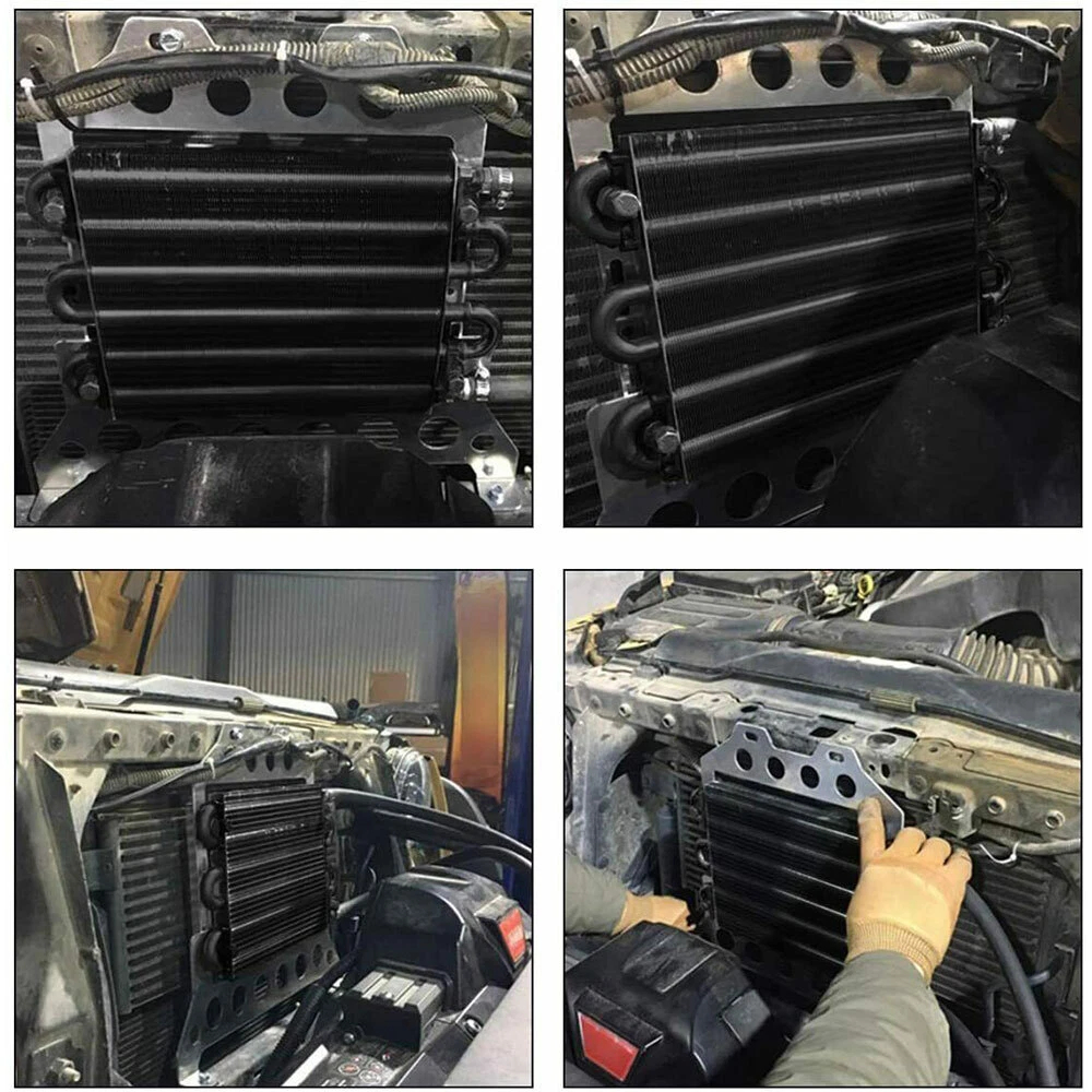 Black universal 4 rows oil cooler radiator designed for NZ vehicles
