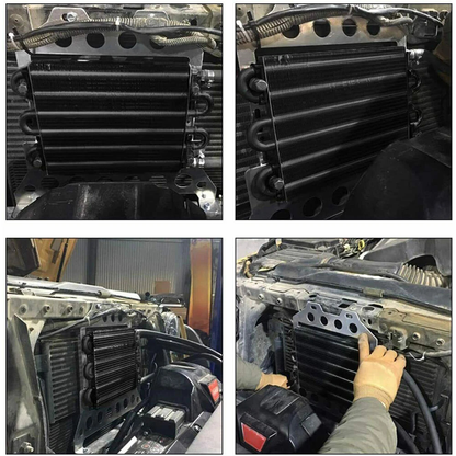 Black universal 4 rows oil cooler radiator designed for NZ vehicles