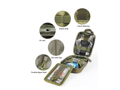 46pcs first aid kit with first aid blanket folded inside