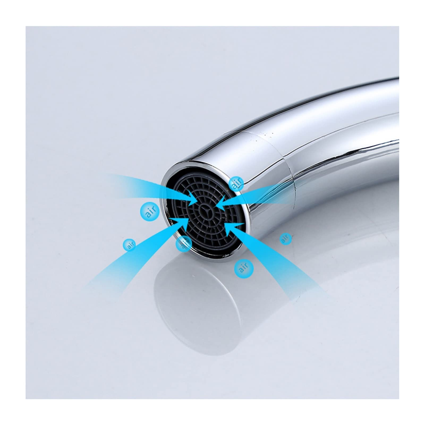 Kitchen mixer tap packaging with installation accessories included
