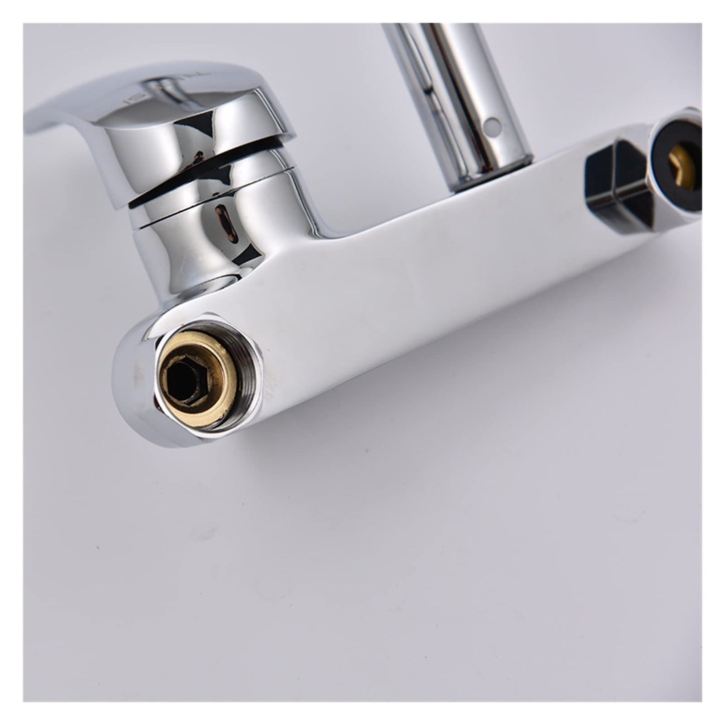 Kitchen mixer tap spout reach and height dimensions displayed
