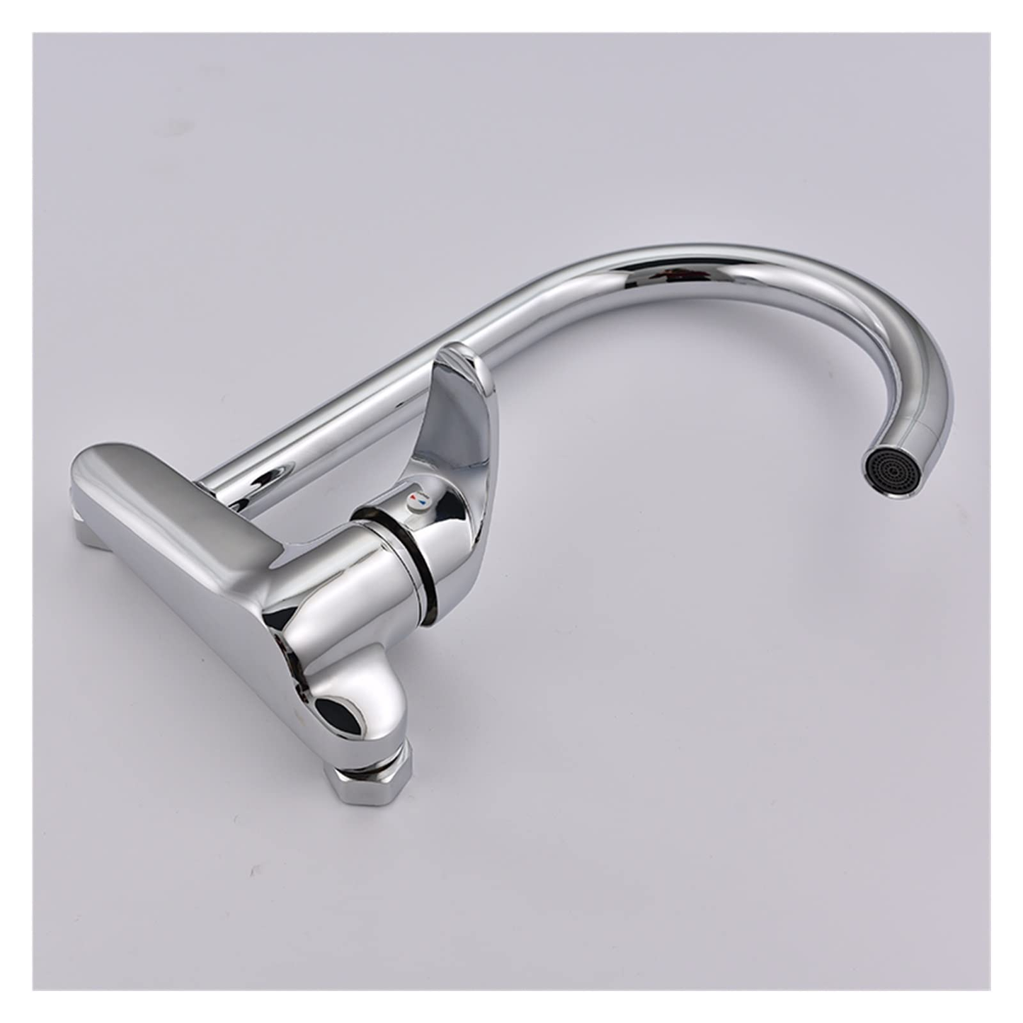 Kitchen mixer tap with hot and cold water mixing control handle