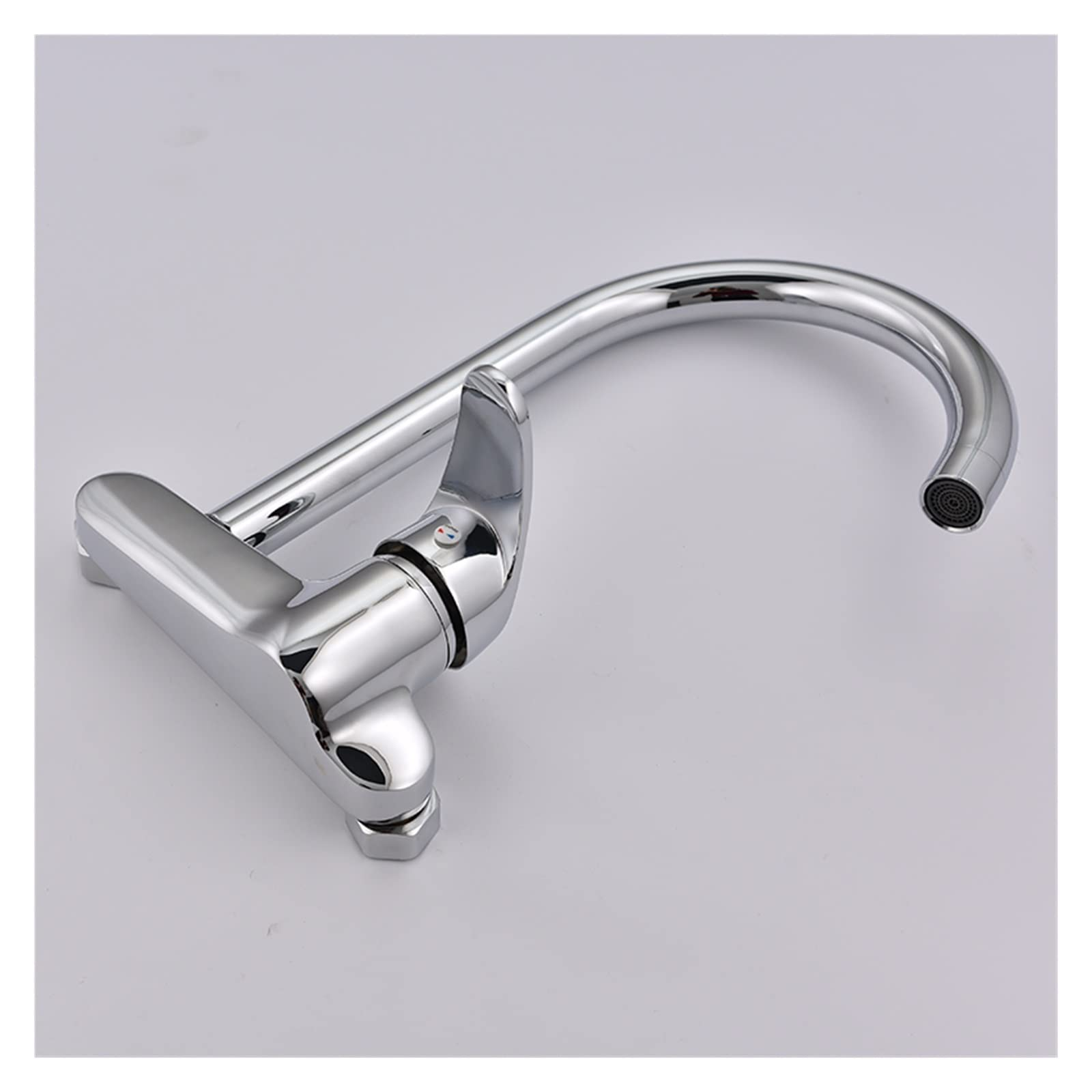 Kitchen mixer tap with hot and cold water mixing control handle