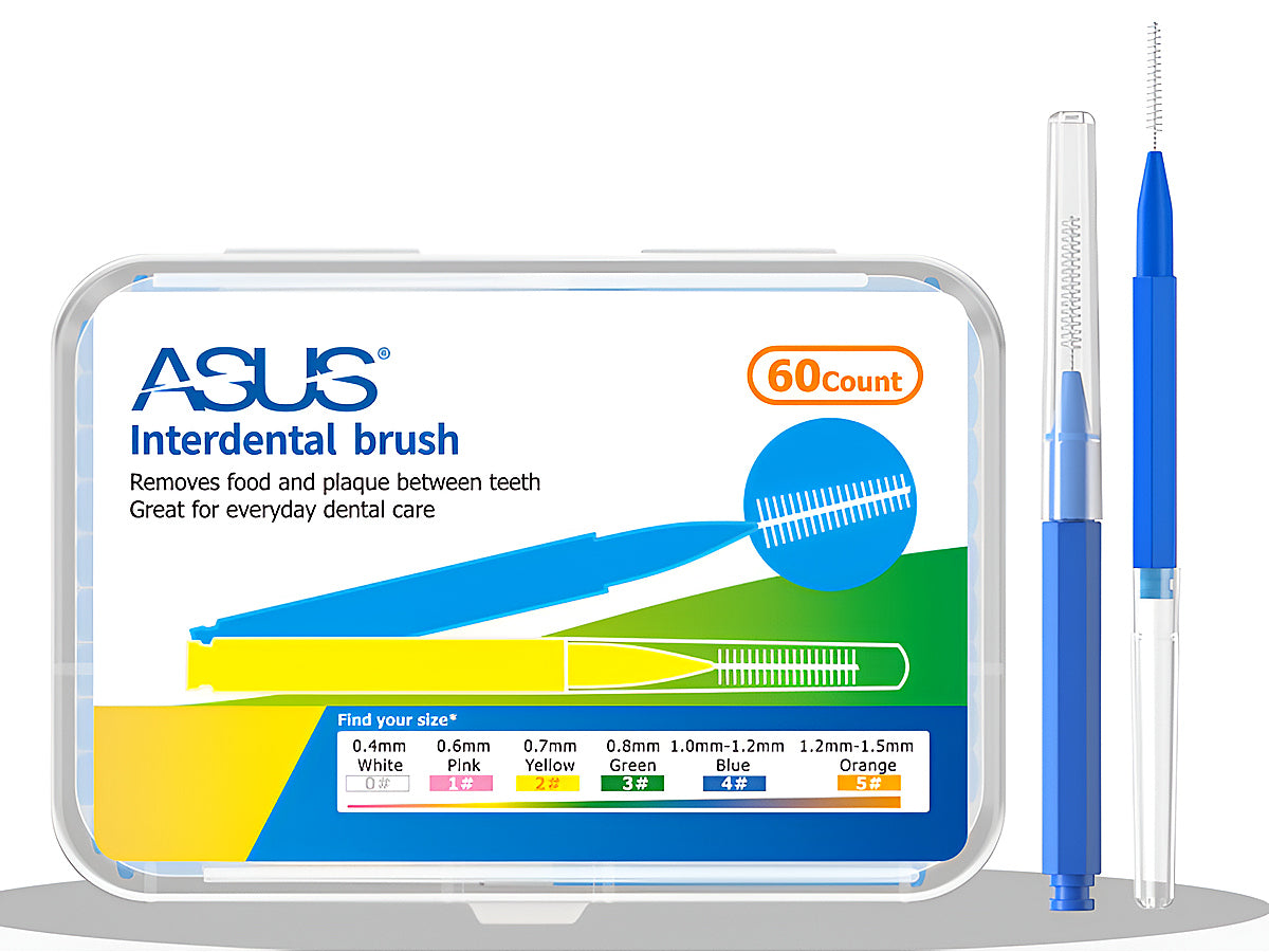 Set of interdental brush toothpicks displayed on white background
