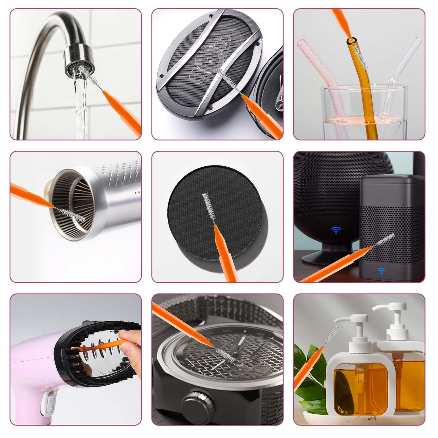 Interdental brush toothpick set displayed for travel use