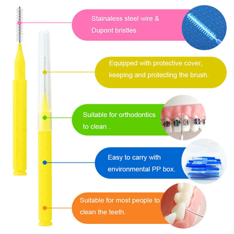 60Pcs X 1.5 mm Interdental Brushes Health Care Tooth