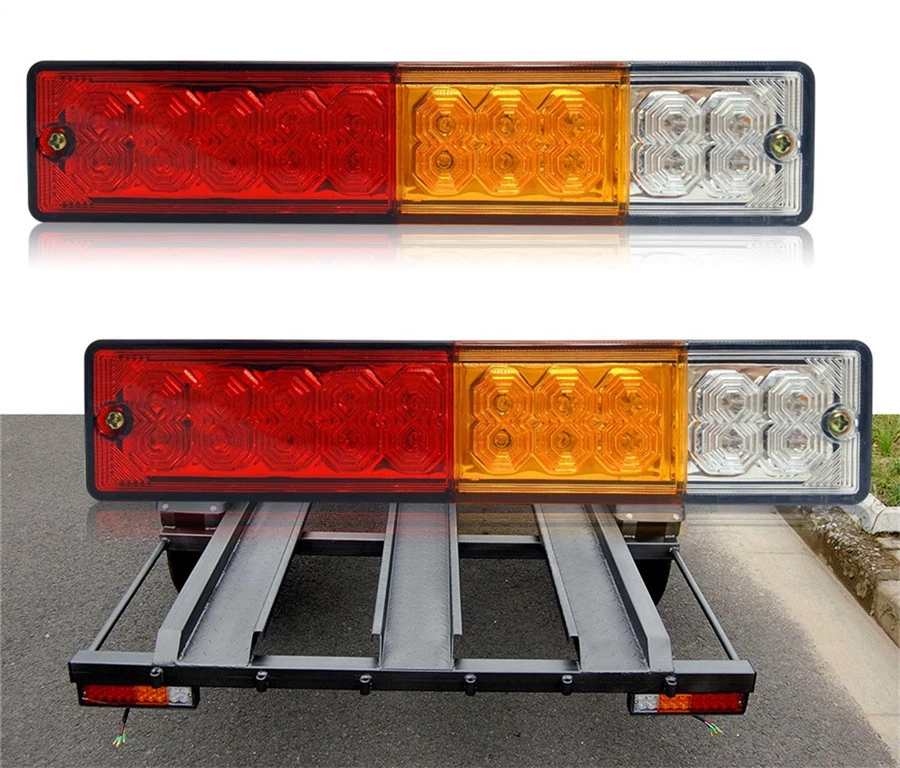 LED trailer tail light showing reverse white LED lights