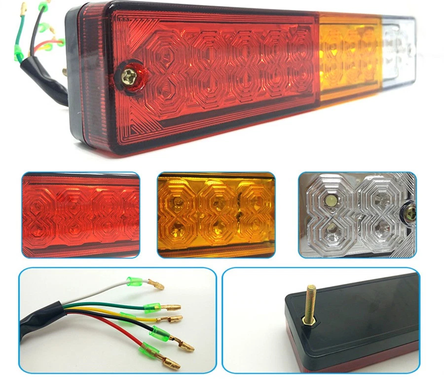 LED trailer tail light showing reverse white LED lights