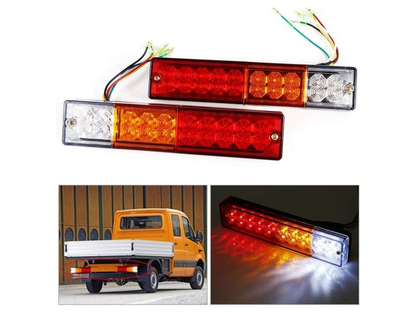 Rear view of LED trailer tail light with wiring colours