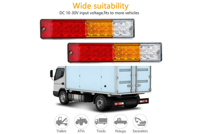 Compact LED trailer tail light with 5-in-1 function labels