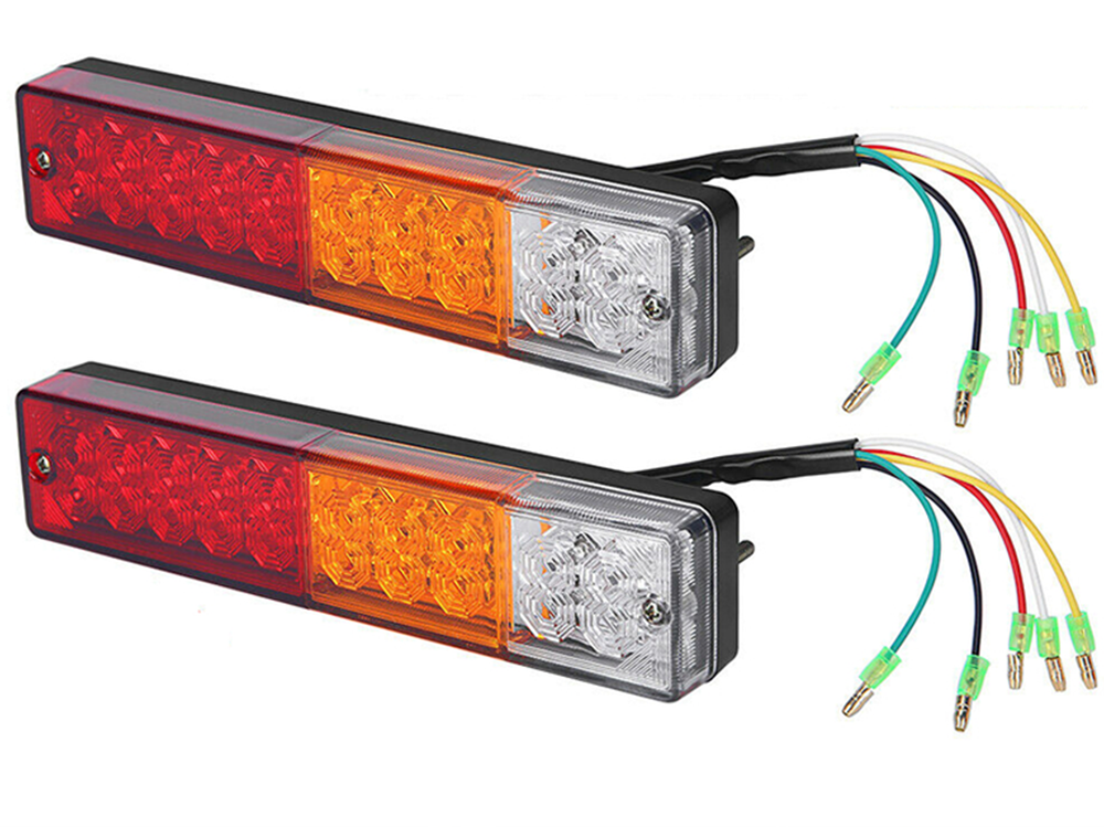 LED trailer tail light showing reverse white LED lights