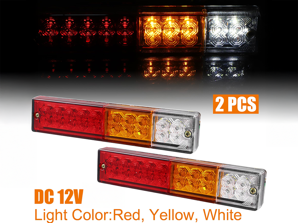 Close-up of LED trailer tail light mounting bolts