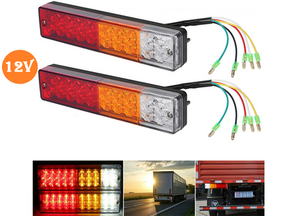 LED trailer tail light showing reverse white LED lights