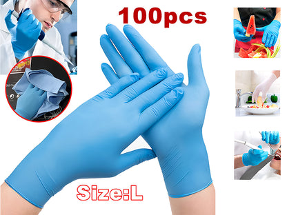 100x Disposable Nitrile Gloves Blue- Large