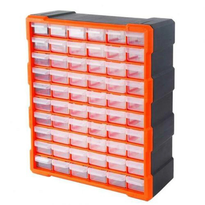 Stacked tool storage bins showing flexible workshop use