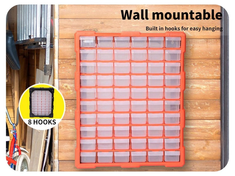 Compact size tool storage bin on desktop in craft room