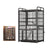 Cat enclosure cage front view showing black alloy steel frame