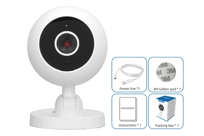 Side angle of WiFi wireless security camera with compact design