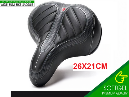 Top view of bike saddle wide seat design for better balance