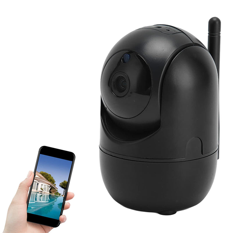 Indoor WiFi security camera front view showing lens and mic