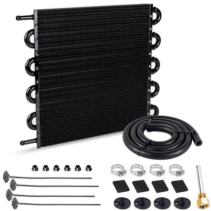 Oil cooler radiator 8 rows kit showing front aluminium fins