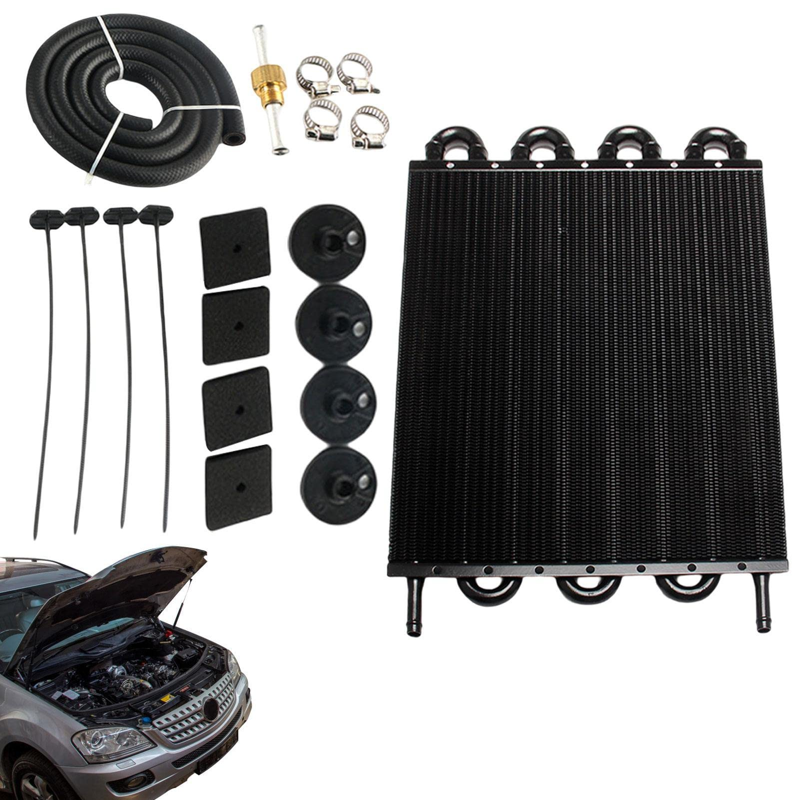 Black anodised finish on oil cooler radiator 8 rows