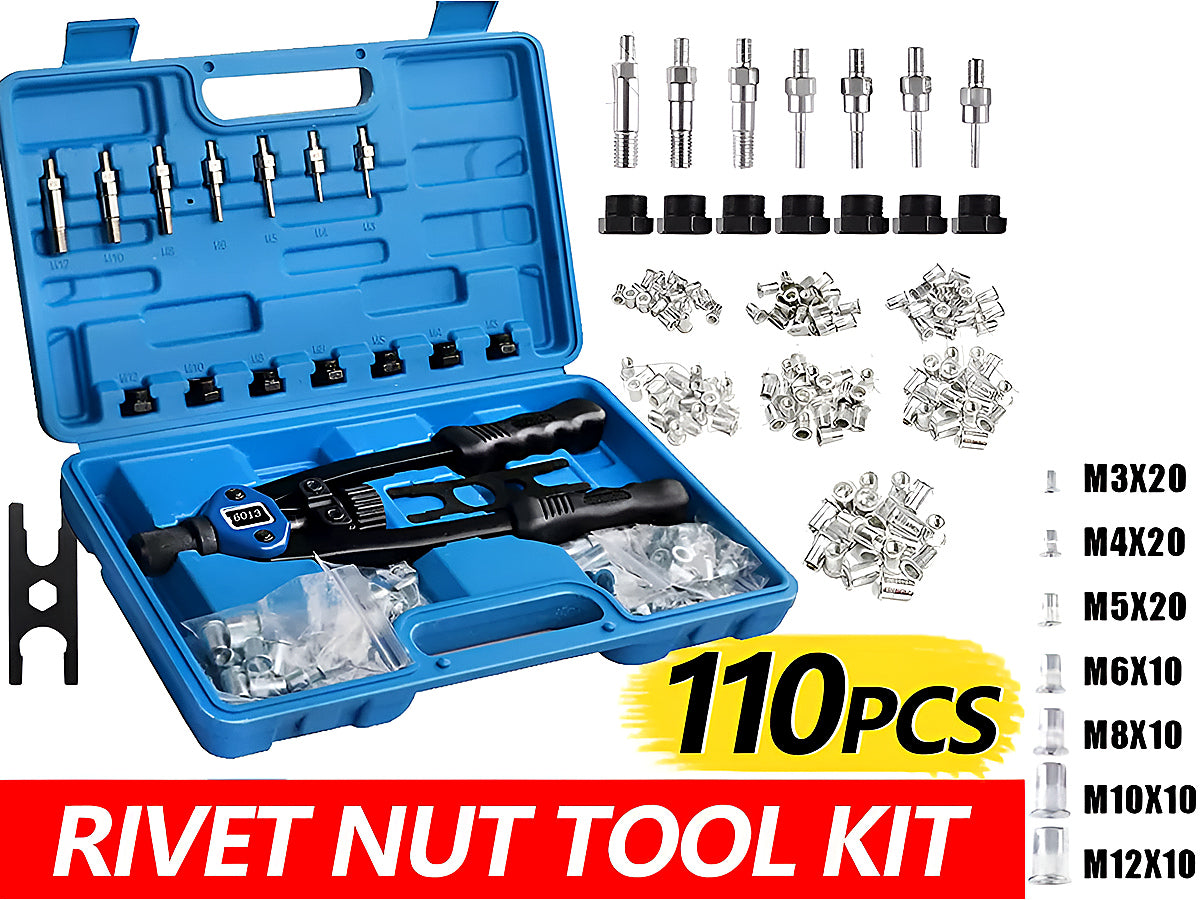 Side view of rivet nut tool kit compact short handle design