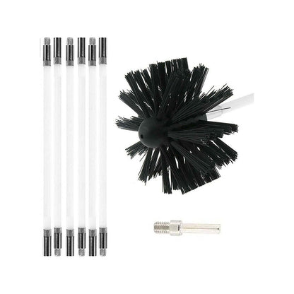Chimney cleaning brush kit with nylon bristles close up