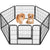 Dog play pen black metal panel close up
