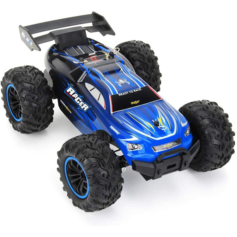 RC car remote control 1 18 scale blue side view