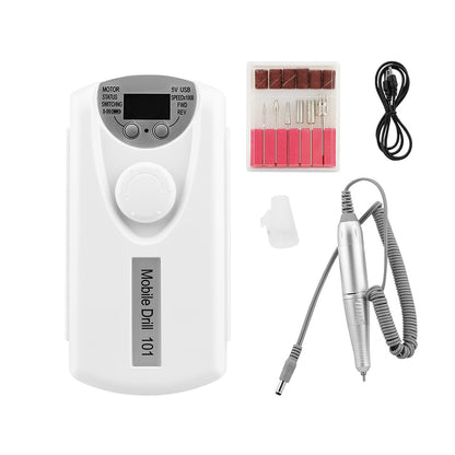Nail drill cordless electric file showing LCD display and speed control
