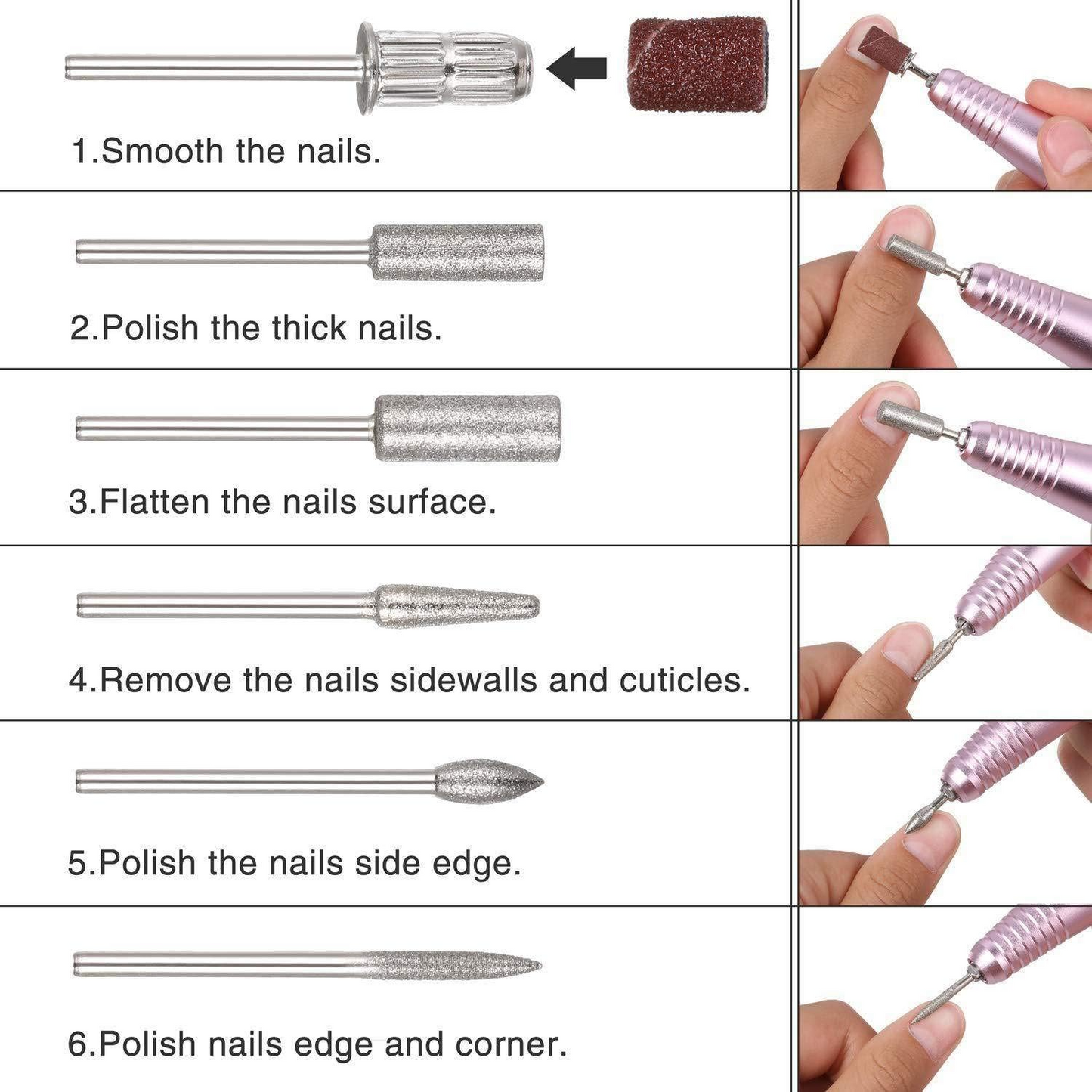 Portable cordless nail drill with handpiece holder included