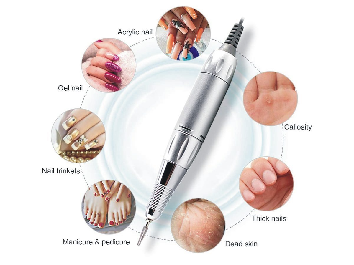 Electric nail file made from ABS plastic with ergonomic design