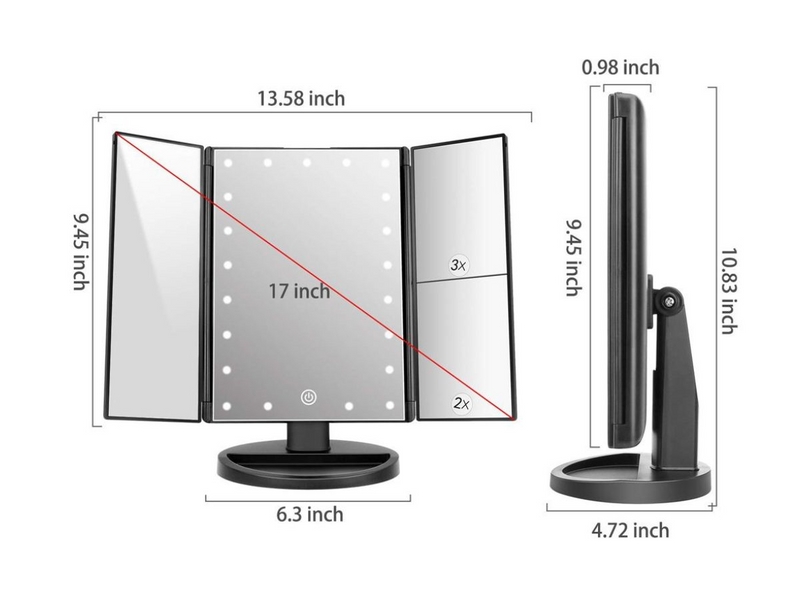 LED Makeup Mirror with Smart Touch Control