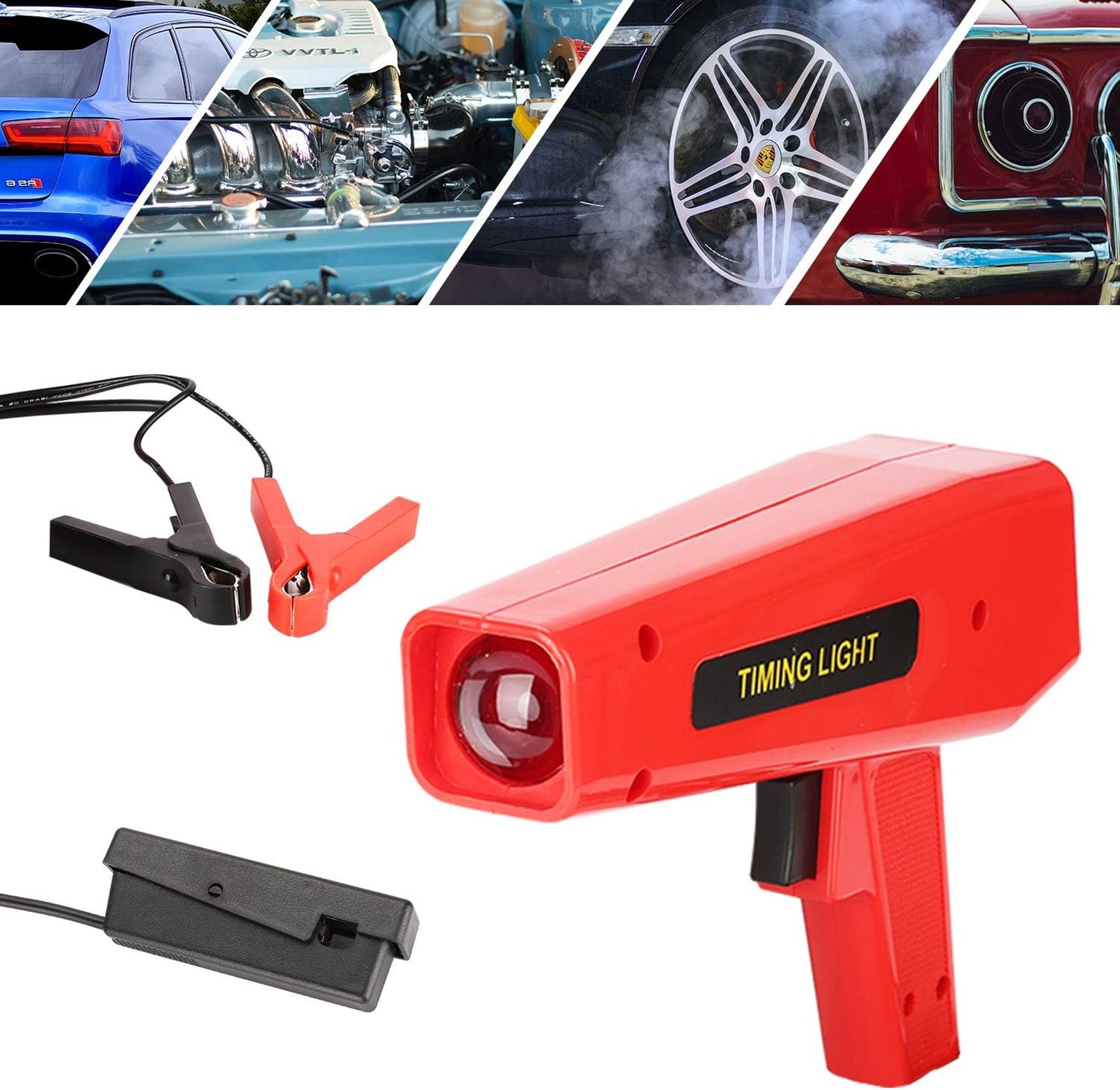 Ignition timing light tester 12V displayed with packaging box