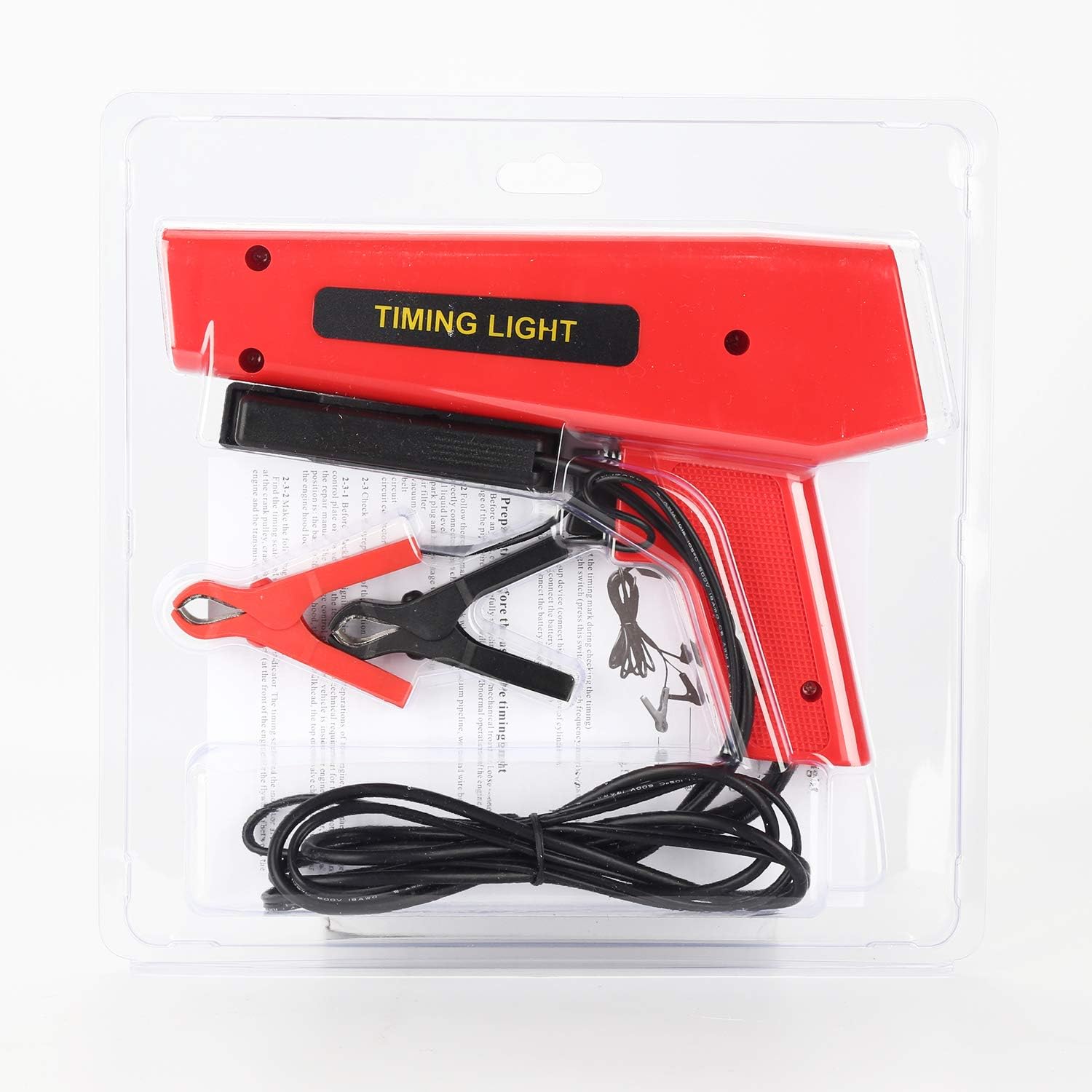 Ignition timing light tester 12V showing polarity protection label