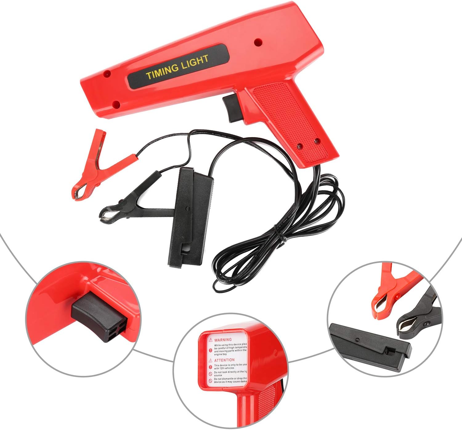 Ignition timing light tester 12V with sensor clips cable