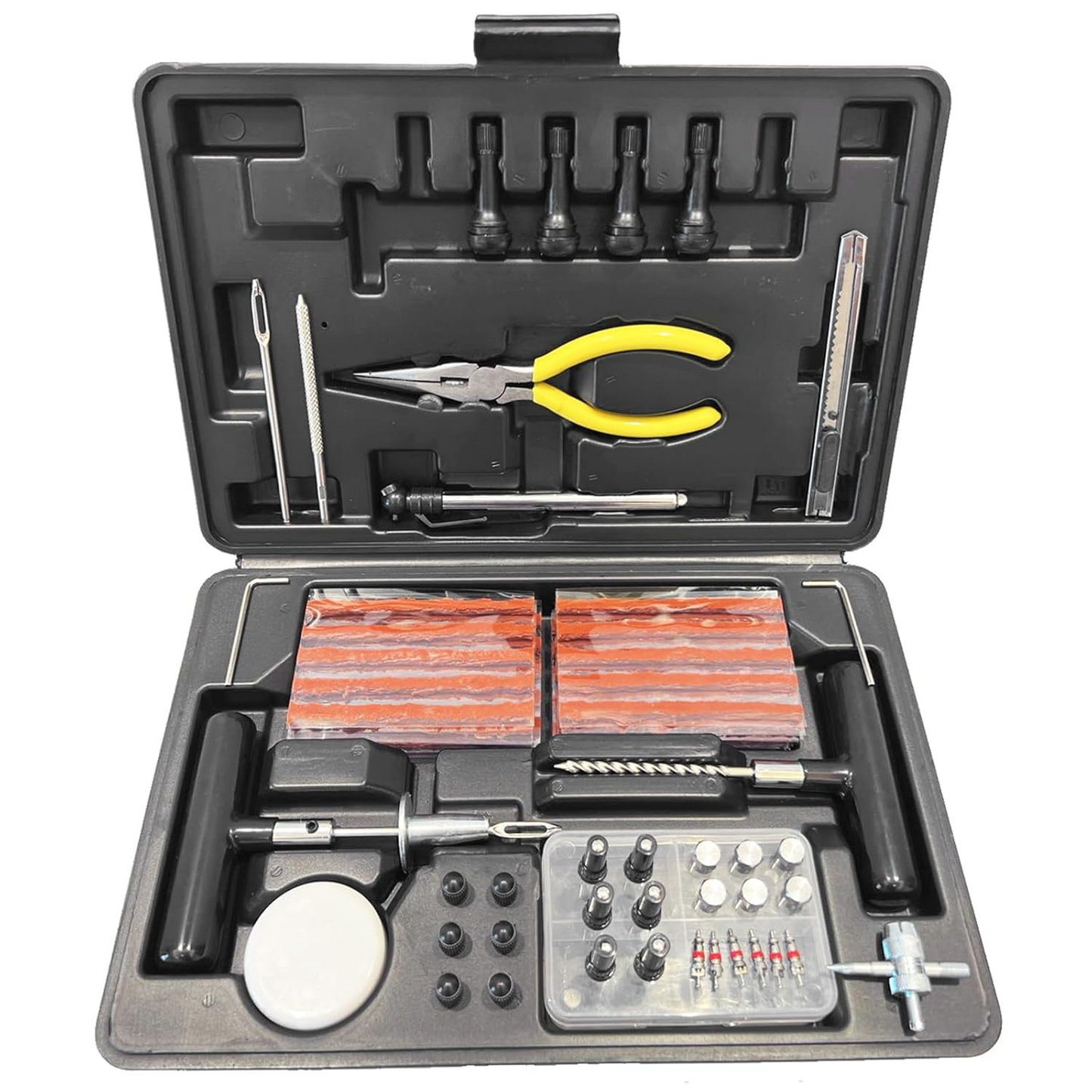 T-handle needle tool included in tyre repair kit